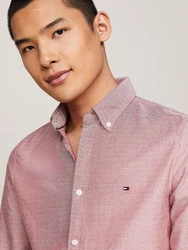 Tommy Hilfiger Langarmhemd OXFORD DOBBY SF SHIRT Hemden navy / hellpink / rot / weiß
