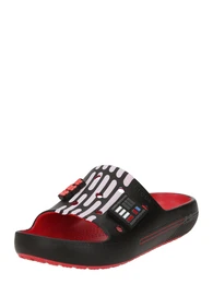 Pantolette blau / rot / schwarz / wei