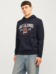 JACK & JONES Sweatshirt navy/karminrot/weiß
