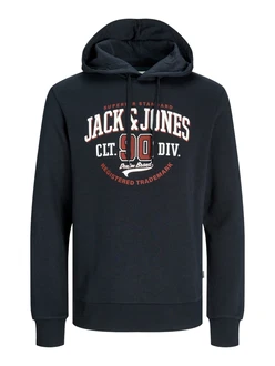 JACK & JONES Sweatshirt navy/karminrot/weiß