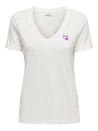 Tričko 'KITTY' tmavě fialová / bílá