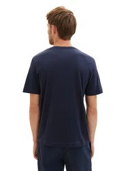 TOM TAILOR T-Shirt mit Frontprint dunkelblau/wei