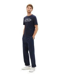 TOM TAILOR T-Shirt mit Frontprint dunkelblau/wei