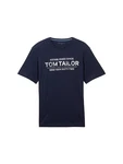 TOM TAILOR T-Shirt mit Frontprint dunkelblau/wei