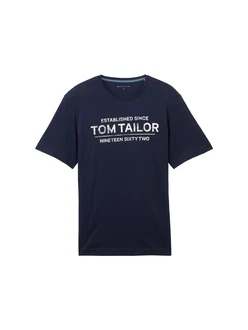 TOM TAILOR T-Shirt mit Frontprint dunkelblau/wei TOM TAILOR T-Shirt mit Frontprint dunkelblau/wei