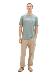 TOM TAILOR T-Shirt mit Frontprint mint/weiß