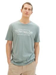 TOM TAILOR T-Shirt mit Frontprint mint/weiß