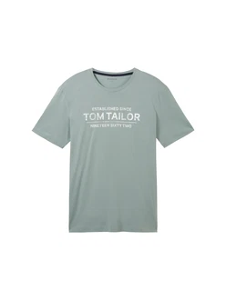 TOM TAILOR T-Shirt mit Frontprint mint/weiß