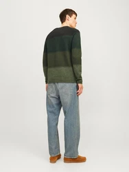 JACK & JONES Pullover 'JJEHill' grn/tanne/dunkelgrn/grnmeliert
