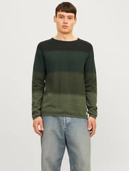 JACK & JONES Pullover 'JJEHill' grn/tanne/dunkelgrn/grnmeliert