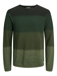 JACK & JONES Pullover 'JJEHill' grn/tanne/dunkelgrn/grnmeliert