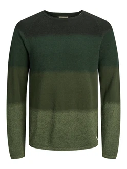 JACK & JONES Pullover 'JJEHill' grn/tanne/dunkelgrn/grnmeliert