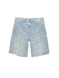 Džíny modrá džínovina / světle růžová / bílá