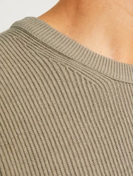 JACK & JONES Pullover JJEPerfect dunkelbeige