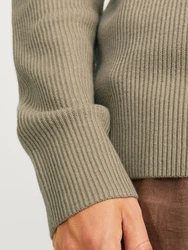 JACK & JONES Pullover JJEPerfect dunkelbeige