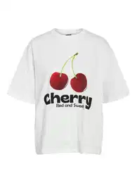 Tričko 'MILLIE CHERRY' červená / černá / bílá