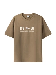 T-Shirt braun / wei