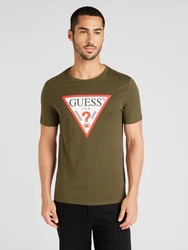 GUESS T-Shirt oliv/rot/schwarz/weiß