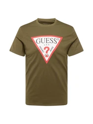 GUESS T-Shirt oliv/rot/schwarz/weiß
