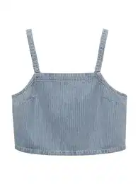 Top 'IBIZA' modrá džínovina / offwhite
