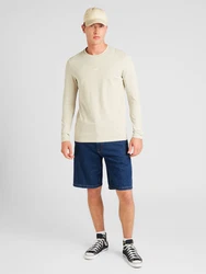 BOSS T-Shirt Herren Langarmshirt TCHARK beige/wei