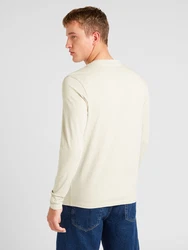 BOSS T-Shirt Herren Langarmshirt TCHARK beige/wei