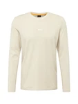 BOSS T-Shirt Herren Langarmshirt TCHARK beige/wei