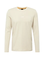 BOSS T-Shirt Herren Langarmshirt TCHARK beige/wei