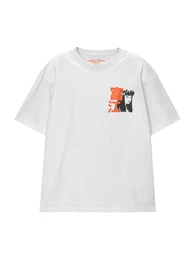 T-Shirt orange / schwarz / wei