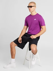 Nike Sportswear T-Shirt 'Club' neonlila/weiß