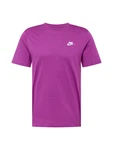 Nike Sportswear T-Shirt 'Club' neonlila/weiß Nike Sportswear T-Shirt 'Club' neonlila/weiß