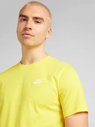 Nike Sportswear T-Shirt 'Club' gelb/weiß