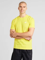 Nike Sportswear T-Shirt 'Club' gelb/weiß