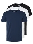 SELECTED HOMME T-Shirt SLHRoland navy/schwarz/wei