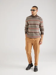 Blend Pullover Rollkragen beige/mokka/rostrot