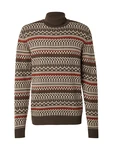 Blend Pullover Rollkragen beige/mokka/rostrot
