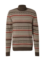 Blend Pullover Rollkragen beige/mokka/rostrot