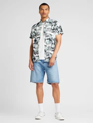 Jack & Jones Kurzarmhemd JORJOSHUA ARUBA hellblau/schwarz/weiß