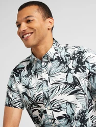 Jack & Jones Kurzarmhemd JORJOSHUA ARUBA hellblau/schwarz/weiß