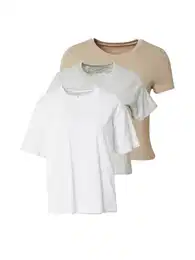 Tričko 'ESSENTIAL' béžová / šedý melír / bílá