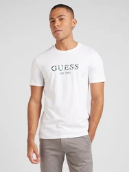 GUESS T-Shirt dunkelgrau/grün/weiß