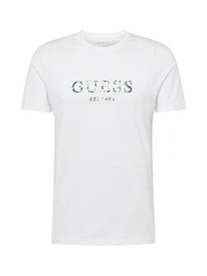 GUESS T-Shirt dunkelgrau/grün/weiß