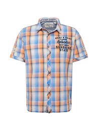 Hemd marine / azur / pastellorange