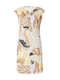 Šaty krémová / hnědá / lenvandulová / černá