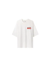 T-Shirt hellblau / braun / rot / wei