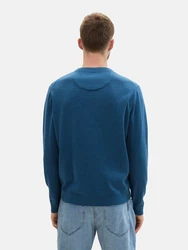 TOM TAILOR Strickpullover Basic Crewneck Knit petrol