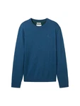 TOM TAILOR Strickpullover Basic Crewneck Knit petrol