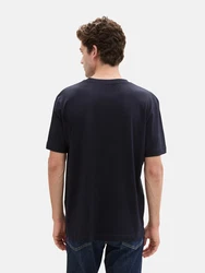TOM TAILOR T-Shirt mit Print navy / orange / weiß
