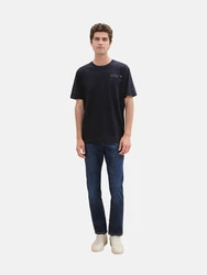TOM TAILOR T-Shirt mit Print navy / orange / weiß