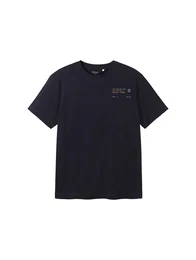 T-Shirt navy / orange / wei